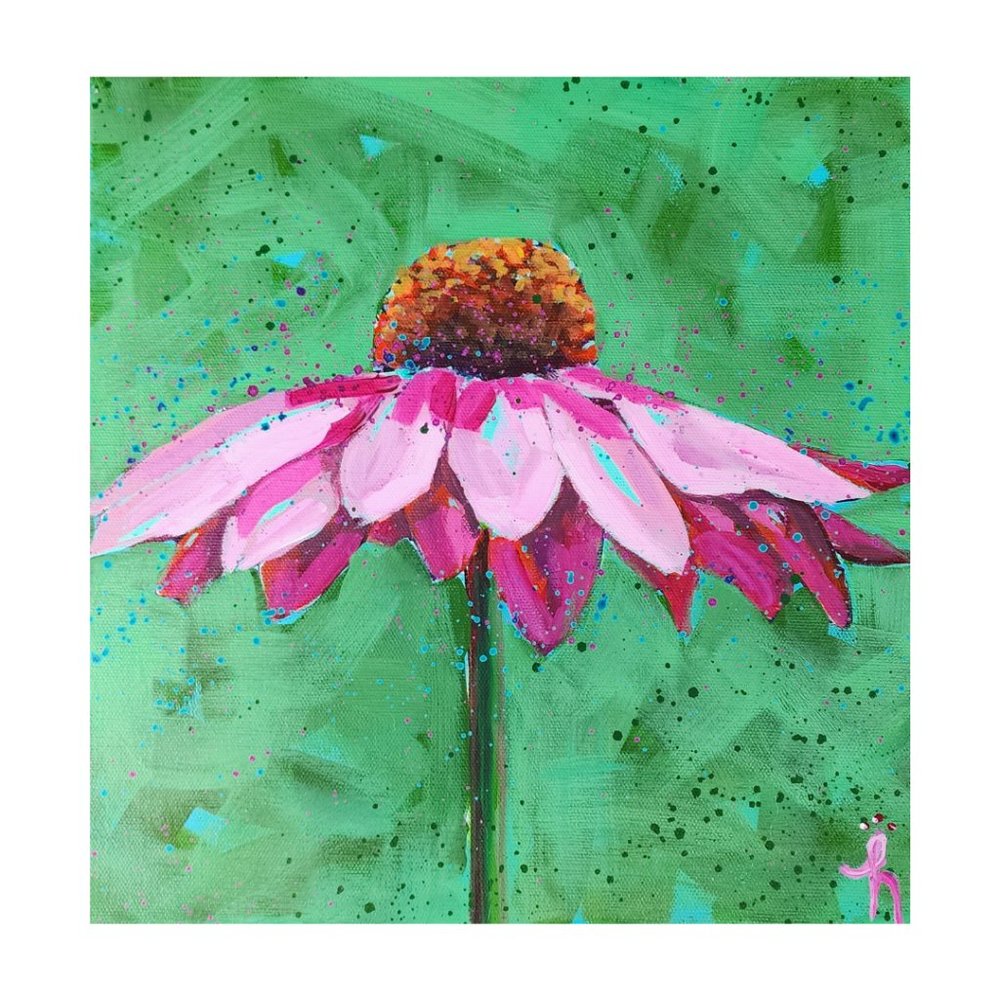 Colorful Coneflower Canvas Painting